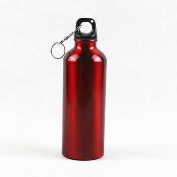 Алуминиева спортна бутилка с метална кука и капацитет 500мл подходяща за алпинизъм в червен, син и сив цвят