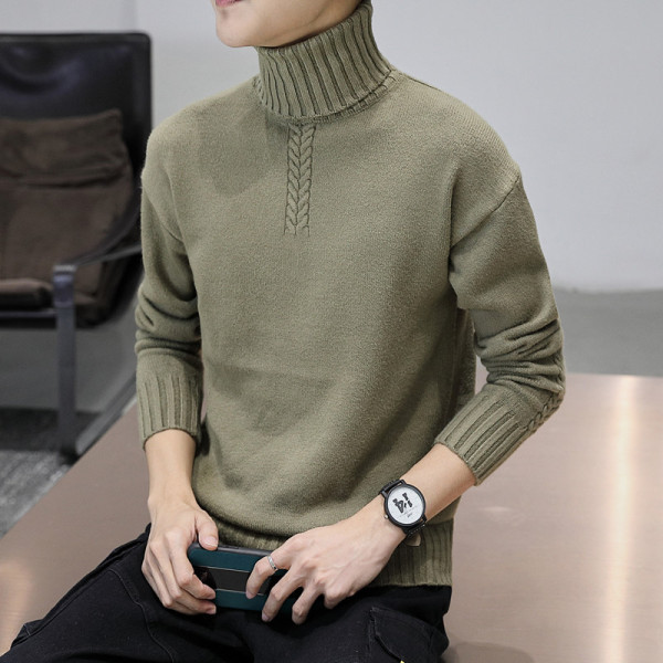 Pulover pentru bărbați în verde, albastru, galben și negru cu guler polo