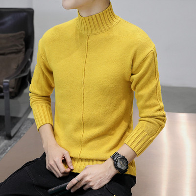 Alkalmi férfi pulóver négy színben, magas gallérral és hosszú ujjal