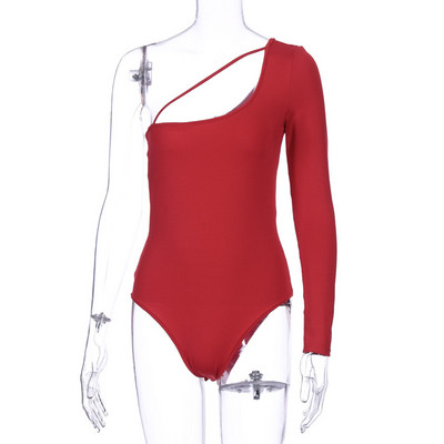 Modern női test egy ujjal, piros és fehér színben