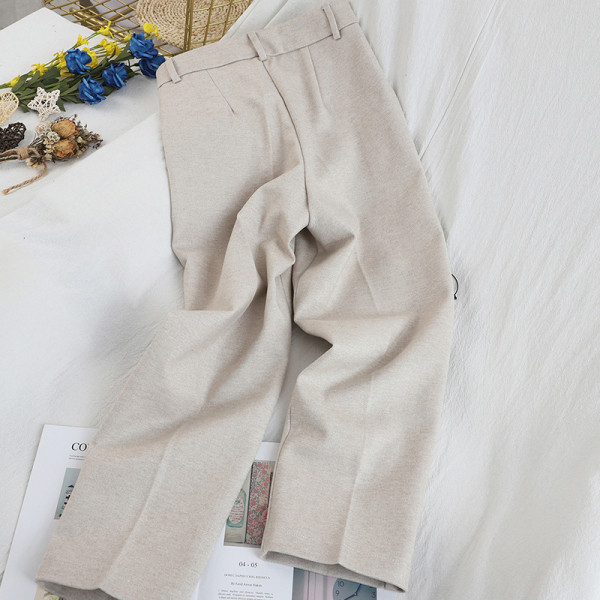 Zsebes női nadrág - egyenes modell fehér, szürke, fekete és barna színben