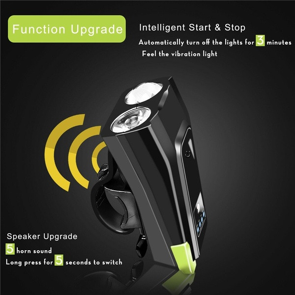 Αδιάβροχος επαναφορτιζόμενος προβολέας ως  ποδηλάτου με φώτα LED και φόρτιση USB σε κόκκινο, πράσινο και μπλε χρώμα