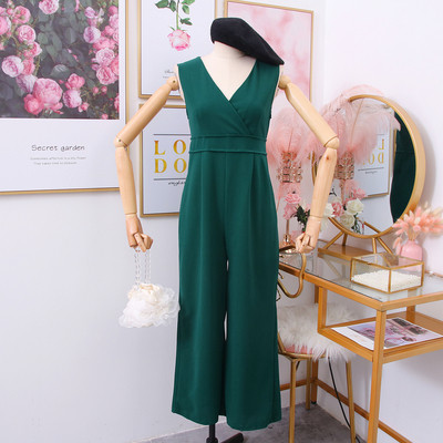 Modern női hosszú overall több színben spitz nyakkivágással