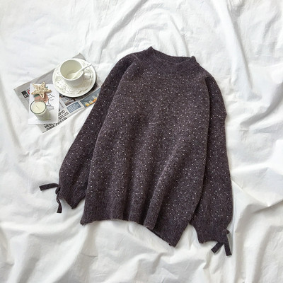 Modern női pulóver széles modell öt színben, ovális nyakkivágással