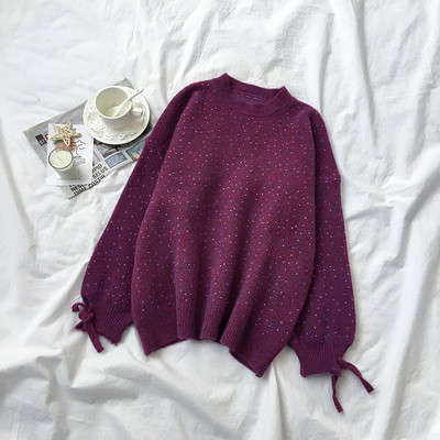 Modern női pulóver széles modell öt színben, ovális nyakkivágással