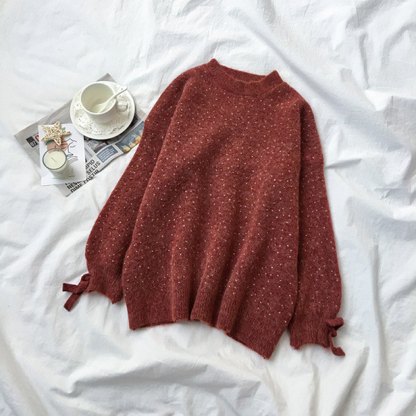 Modern női pulóver széles modell öt színben, ovális nyakkivágással