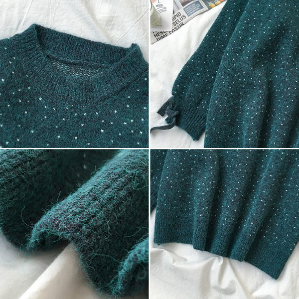 Modern női pulóver széles modell öt színben, ovális nyakkivágással