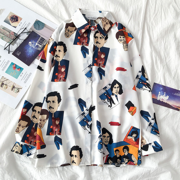 Női ing széles modell fekete-fehér színben, rátéttel