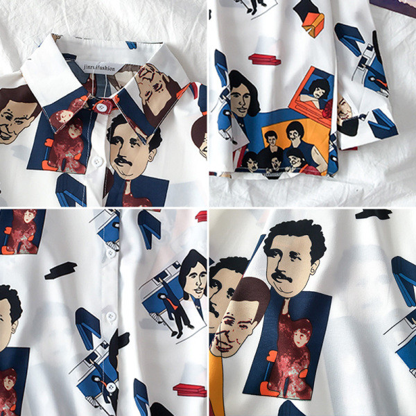 Női ing széles modell fekete-fehér színben, rátéttel