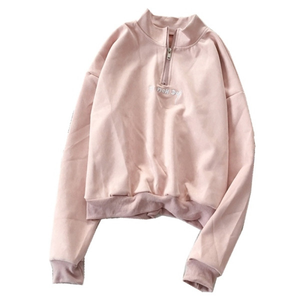 Női alkalmi blúz négy színben, félmagas gallérral és cipzárral