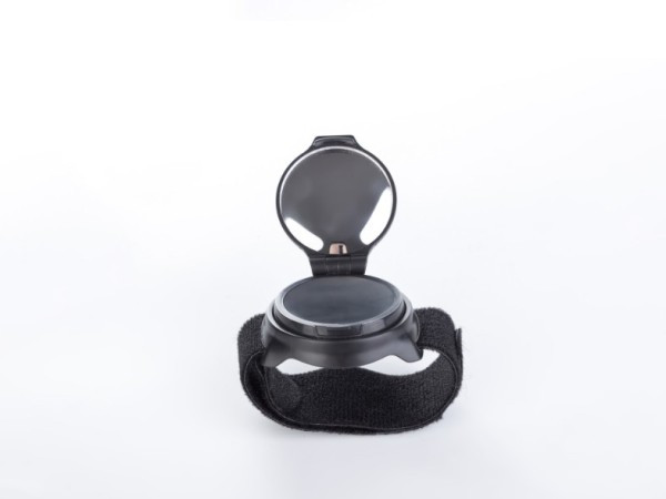 Kerékpározáshoz alkalmas kompakt, záródó kézi tükör fekete színben