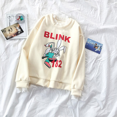 Bluză casual de damă în albastru, alb și verde cu aplicație