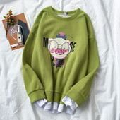 Női blúz zöld, kék és bézs színben, rátéttel és hosszú ujjal