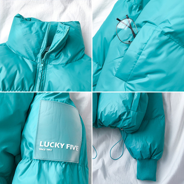 Geaca casual dama in trei culori cu guler inalt si buzunare