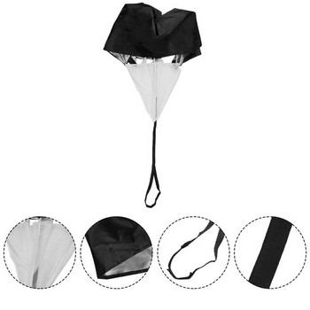 Надуващ се устойчив парашут подходящ за силова тренировка в черен цвят