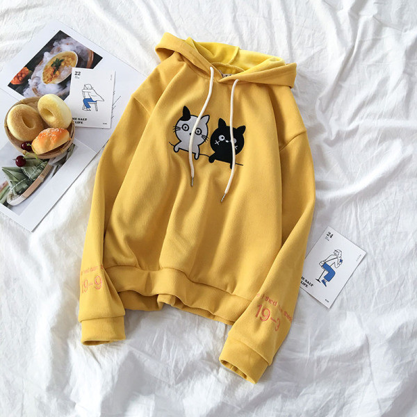 Zöld, sárga és bézs színű női pulóver rátéttel és kapucnival