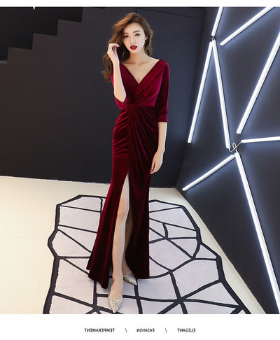 Rochie eleganta de dama cu decolteu din catifea cu crapata si spitz in negru, verde, rosu si roz