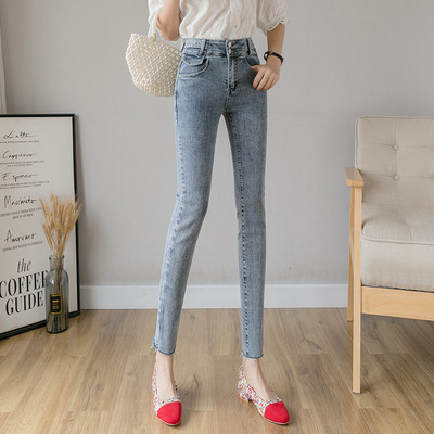 Modern női farmer Karcsú, szürke és kék színben, magas derékkal