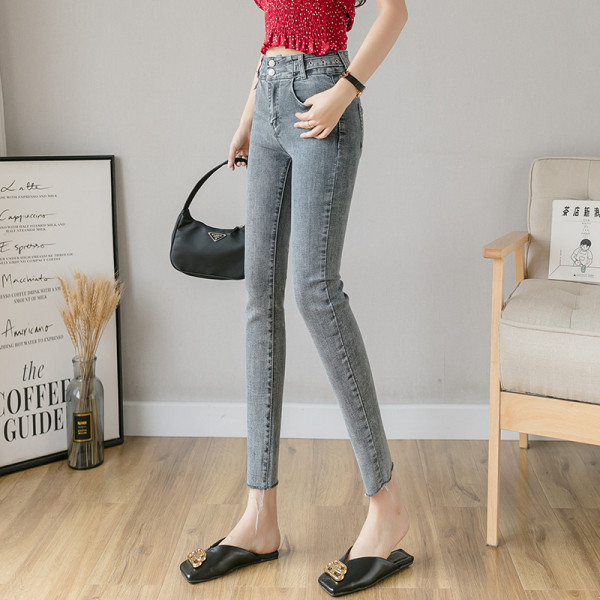 Modern női farmer Karcsú, szürke és kék színben, magas derékkal