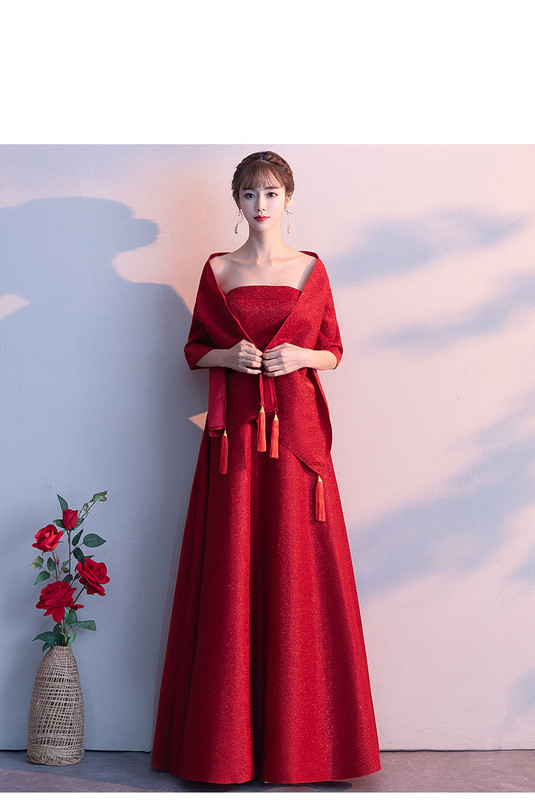 Ünnepi női ruha + sál piros, fekete, lila és sárga színben