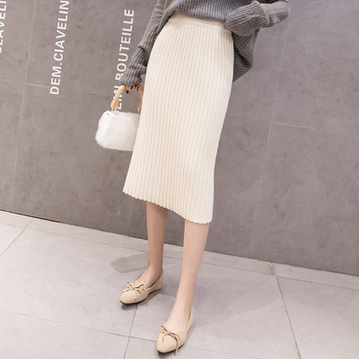 Fusta casual dama in negru, gri, alb si maro cu talie inalta