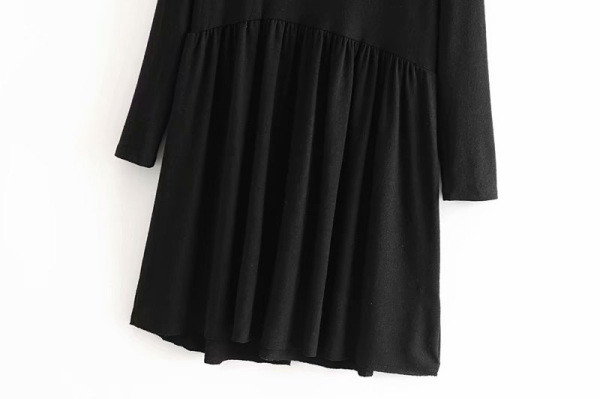 Női alkalmi kötött ruha fekete szabású mintával