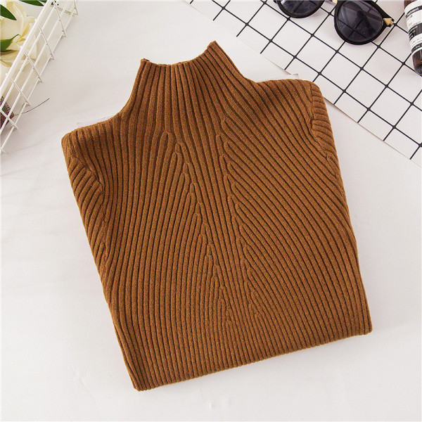 Alkalmi női pulóver öt színben, hosszú ujjal és magas gallérral