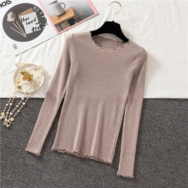 Lezser női pulóver több színben, kerek nyakkivágással, hosszú ujjakkal