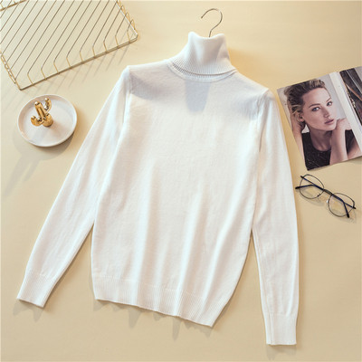 Női pulóver sima modell több színben polo gallérral