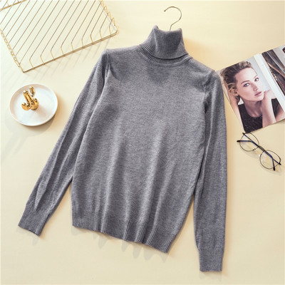 Női pulóver sima modell több színben polo gallérral