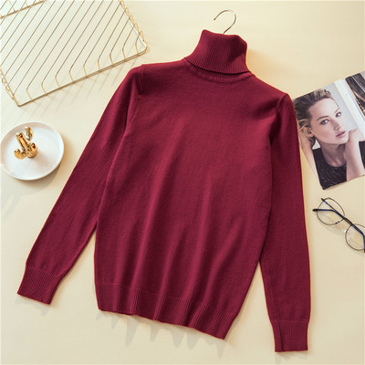 Női pulóver sima modell több színben polo gallérral