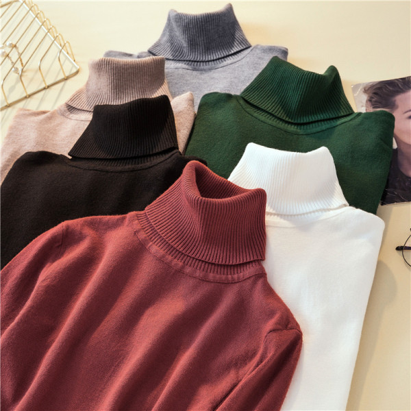 Női pulóver sima modell több színben polo gallérral