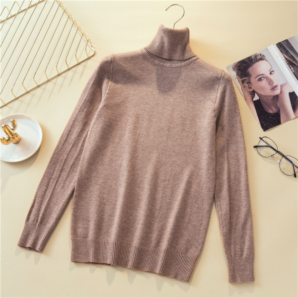 Női pulóver sima modell több színben polo gallérral