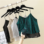 Maieu de damă în patru culori cu paiete și decolteu în V