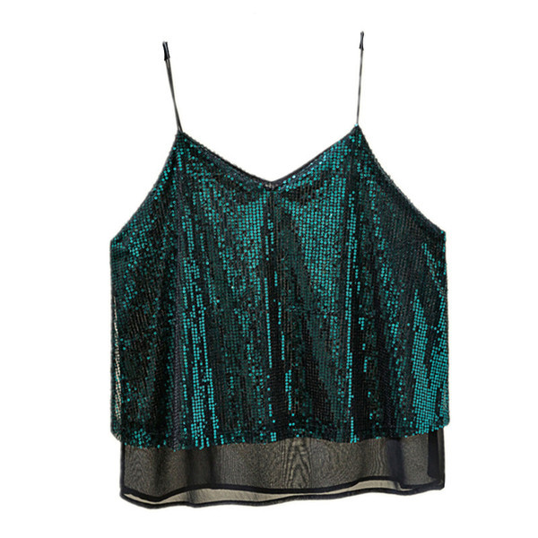 Maieu de damă în patru culori cu paiete și decolteu în V