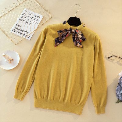 Modern női blúz öt színben, szalaggal és hosszú ujjal