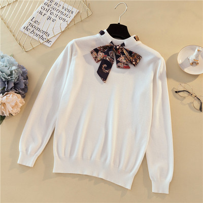 Modern női blúz öt színben, szalaggal és hosszú ujjal