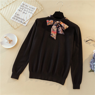 Modern női blúz öt színben, szalaggal és hosszú ujjal