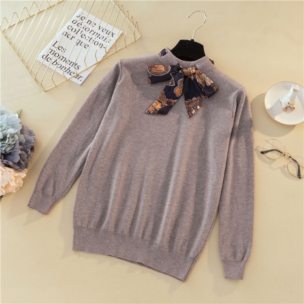 Modern női blúz öt színben, szalaggal és hosszú ujjal