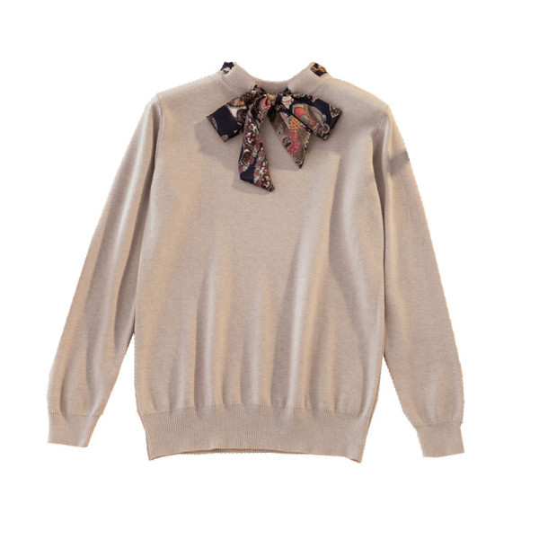 Modern női blúz öt színben, szalaggal és hosszú ujjal