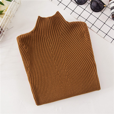 Νέο μοντέλο γυναικείο πουλόβερ σε πέντε χρώματα με υψηλό γιακά και μακρύ μανίκι