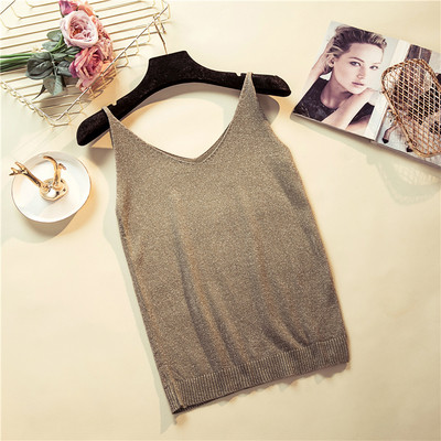 Fényes hatású, V-nyakú női felső több színben