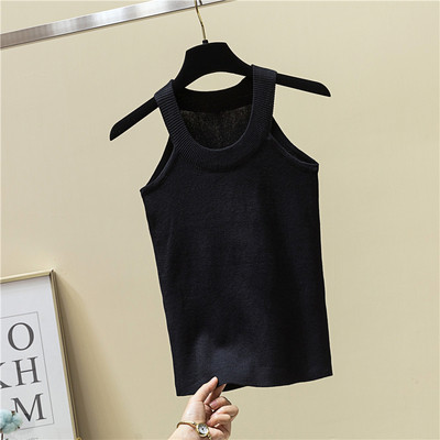 Modern női tanktop sima modell öt színben, kerek nyakkivágással