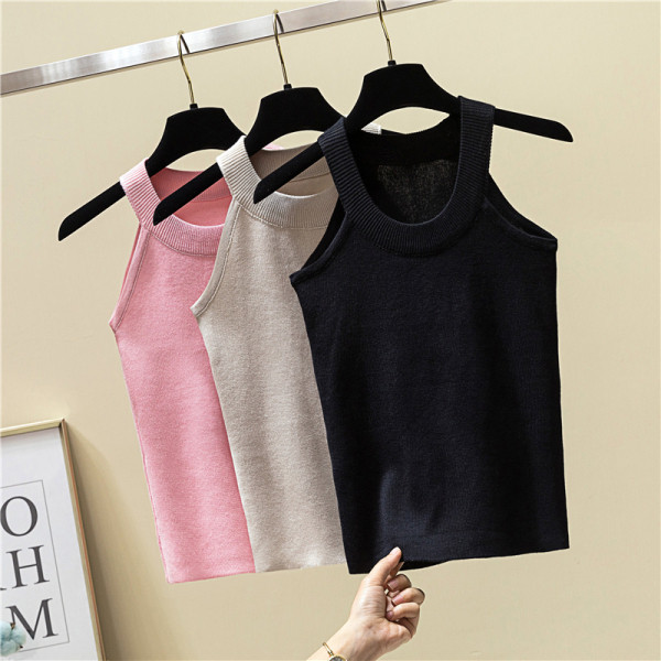 Modern női tanktop sima modell öt színben, kerek nyakkivágással