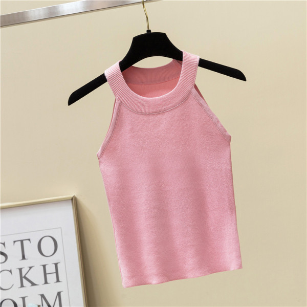 Modern női tanktop sima modell öt színben, kerek nyakkivágással