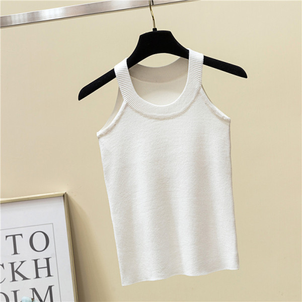 Modern női tanktop sima modell öt színben, kerek nyakkivágással