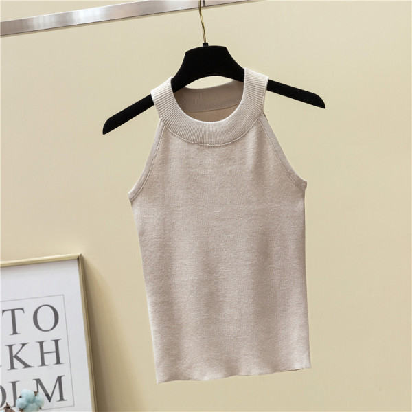 Modern női tanktop sima modell öt színben, kerek nyakkivágással