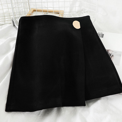 Retro stílusú női szoknya barna és fekete színben, magas derékkal