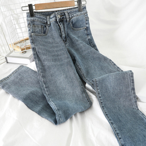 Alkalmi női farmer kék és szürke színben, magas derékkal és zsebekkel