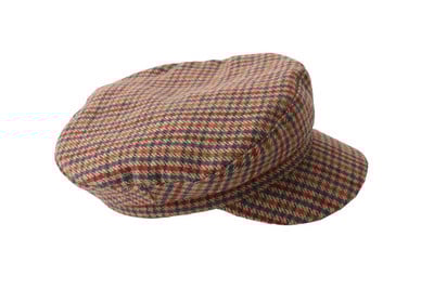 Kockás női sapka típusú sapka barna színben